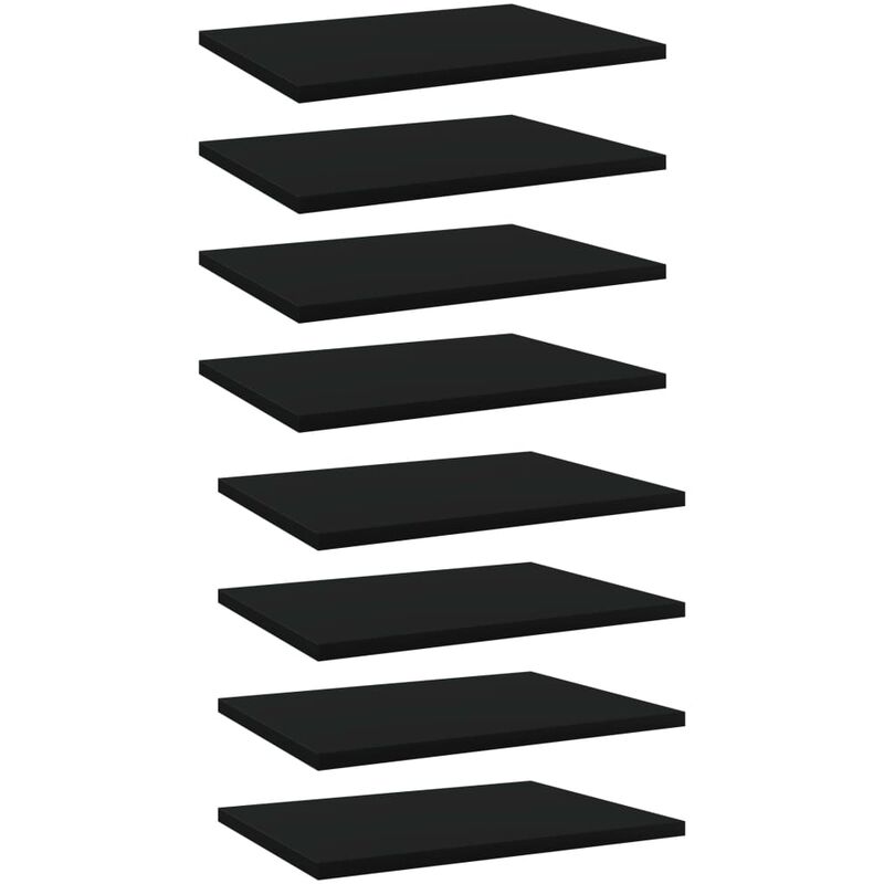 

Estantes para estantería 8 uds aglomerado negro 40x30x1,5 cm