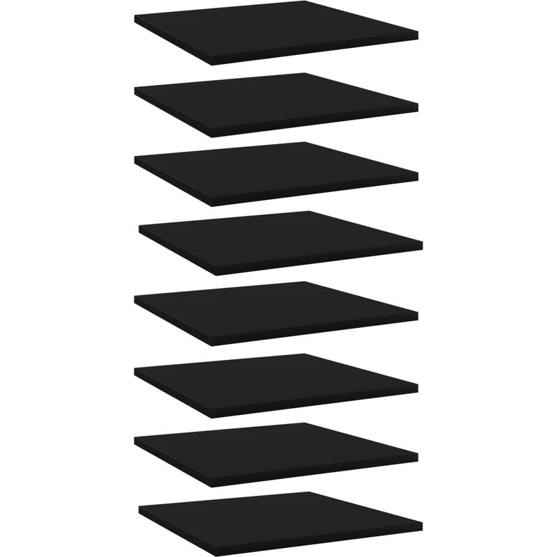

Estantes para estantería 8 uds aglomerado negro 40x40x1,5 cm