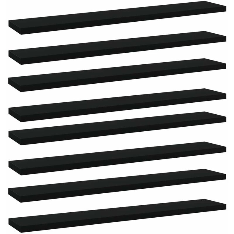 

Estantes para estanteria 8 uds aglomerado negro 60x10x1,5 cm