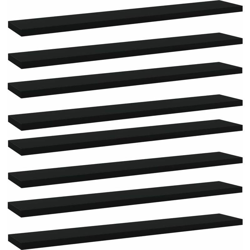 

Estantes para estantería 8 uds aglomerado negro 60x10x1,5 cm