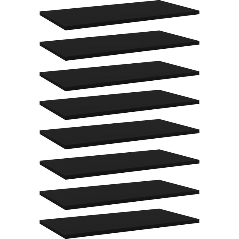

Estantes para estantería 8 uds aglomerado negro 60x30x1,5 cm