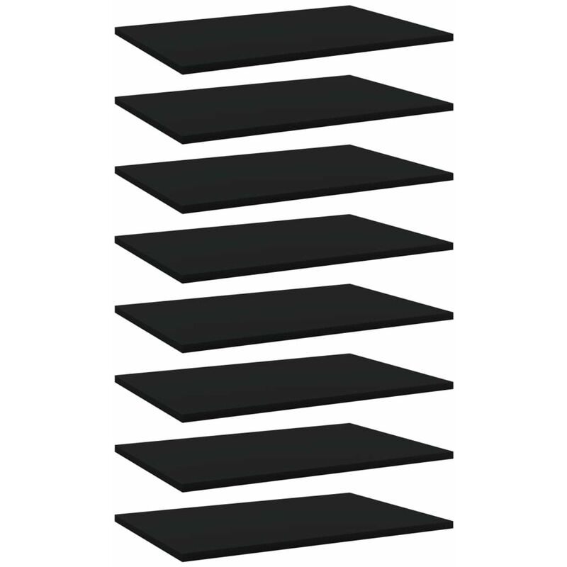 

Estantes para estanteria 8 uds aglomerado negro 60x40x1,5 cm