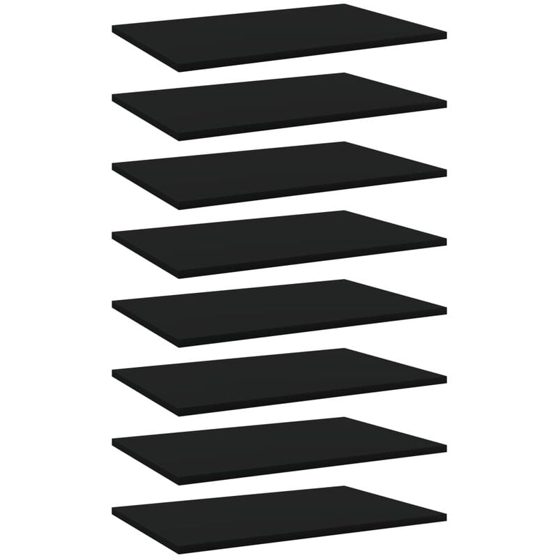 

Estantes para estantería 8 uds aglomerado negro 60x40x1,5 cm