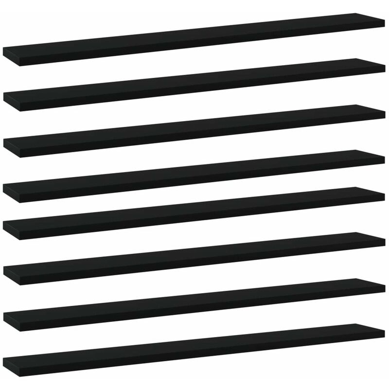

Estantes para estanteria 8 uds aglomerado negro 80x10x1,5 cm