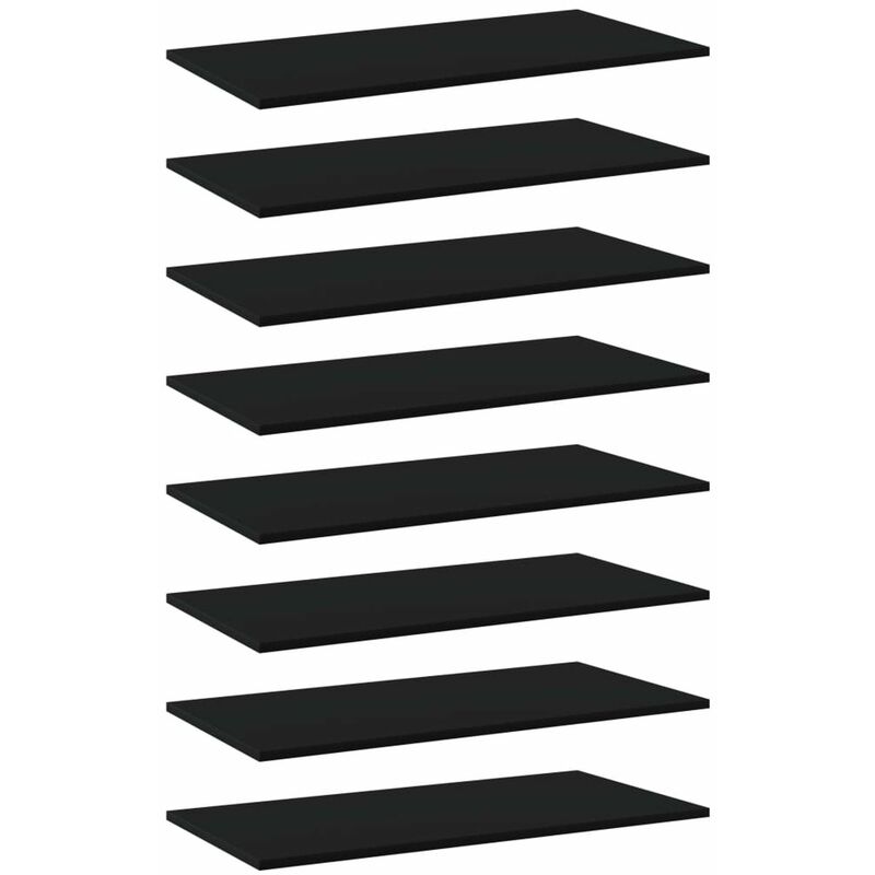 

Estantes para estanteria 8 uds aglomerado negro 80x40x1,5 cm