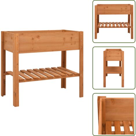 Estantes para plantas - vidaXL Jardinera de madera de abeto 88x43x80 cm - Jardinera de abeto