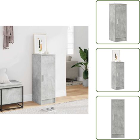 Estantes para zapatos - vidaXL Mueble zapatero de aglomerado gris hormigón 32x35x92 cm - Muebles de hormigón