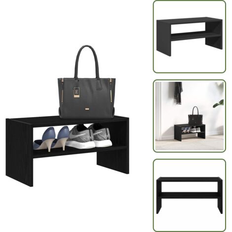 Estantes para zapatos - vidaXL Zapatero apilable roble negro 60x30x30,5 cm - Armario para zapatos