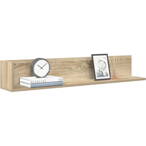 Estantes pared 2 uds madera roble  100x16,5x16,5 cm