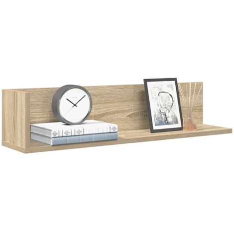 Estantes pared 2 uds madera roble  75x16,5x16,5 cm