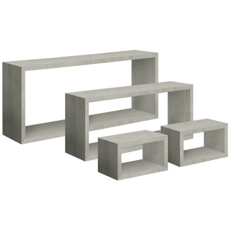 Estantes rectangulares de pared conjunto de 4 pc mod. Merlino Gris