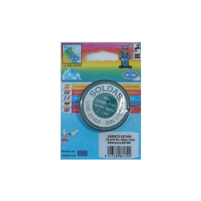 Estaño Soldar Plata 100Gr 6% s m