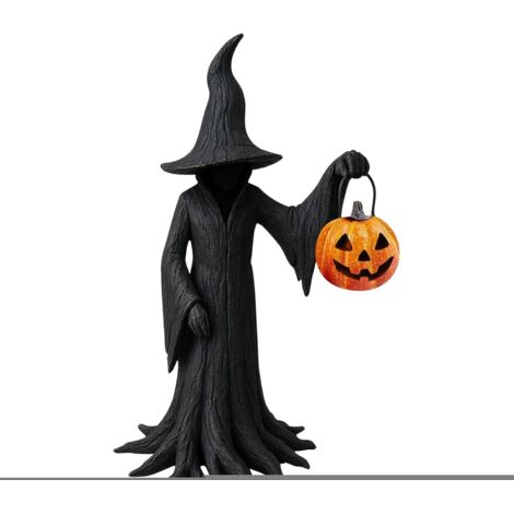 Estatua de bruja de Halloween, ideal para decorar casas encantadas, salas de estar y dormitorios.