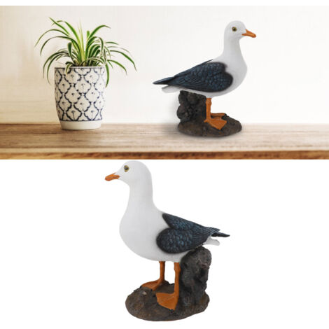 Estatua de gaviota de resina, adorno de estilo mediterráneo, diseño de interiores, decoración de oficina, figura de ave marina, escultura de pie