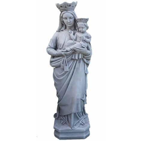 Estatua de hormigón-piedra Virgen del Carmen 20x20x80cm.