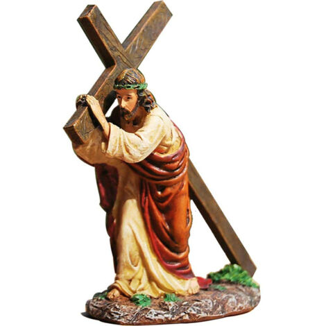Estatua de la Crucifixión personalizada – Figura de resina blanda, 11 x 5 x 12 cm – Una elegante idea para regalo.