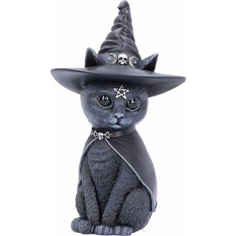 Estatua De MINKUROW Y Otro Objeto Decorativo, Figurita De Gato Oculto Sombrero De Bruja Negro 10,5 Cm