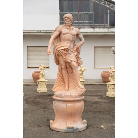 Estatua de Neptuno con base de mármol L103xPR103xH275 cm
