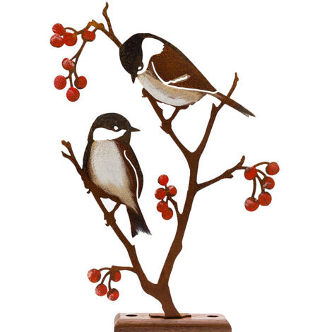 Estatua de pájaro de metal para decoración de árboles, decoración rústica de pared para jardín.