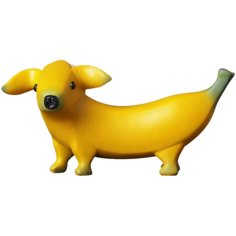 Estatua decorativa de perro plátano, figura de resina, amarilla, 3 tamaños S/M/L, incluye: 1 × escultura de perro plátano