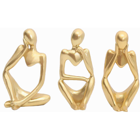 Estatua dorada de yoga Miniatura Conjunto de accesorios nórdicos para el hogar Decoración artística y creativa para la oficina
