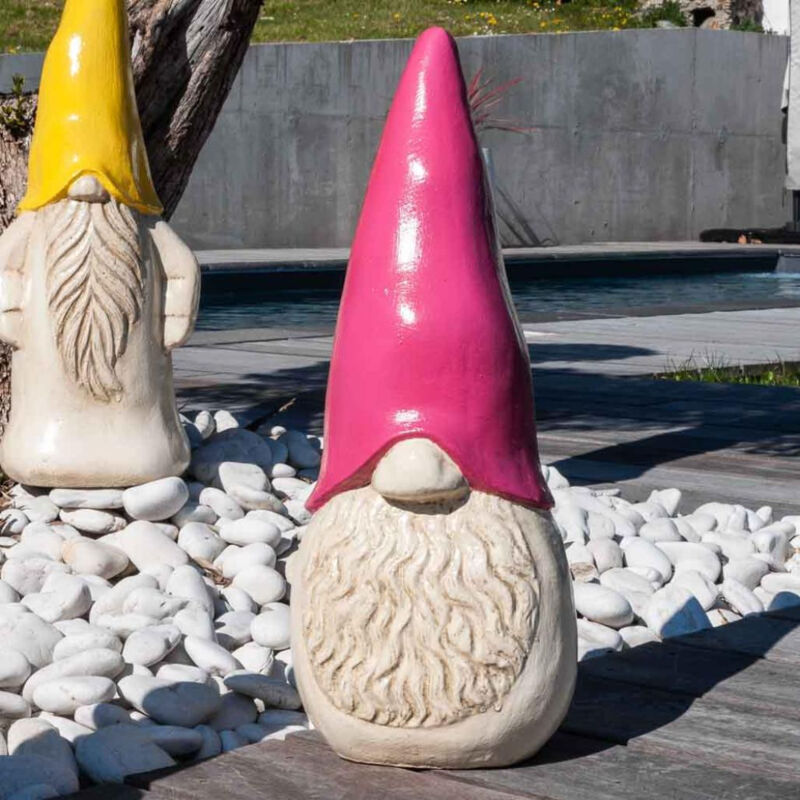 

Estatua moderna de jardín tomte sueco rosa 50 cm