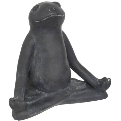 Estatua rana de exterior Lia gris H18cm en cemento - Atmosphera créateur d'intérieur