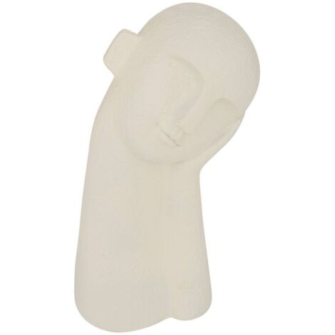 Estatua Wonj Face blanco cálido D14,5x10cm - Atmosphera créateur d'intérieur