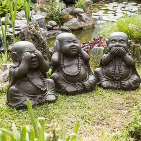 Estatuas de buda sabiduría pátina marrón envejecido 40 cm