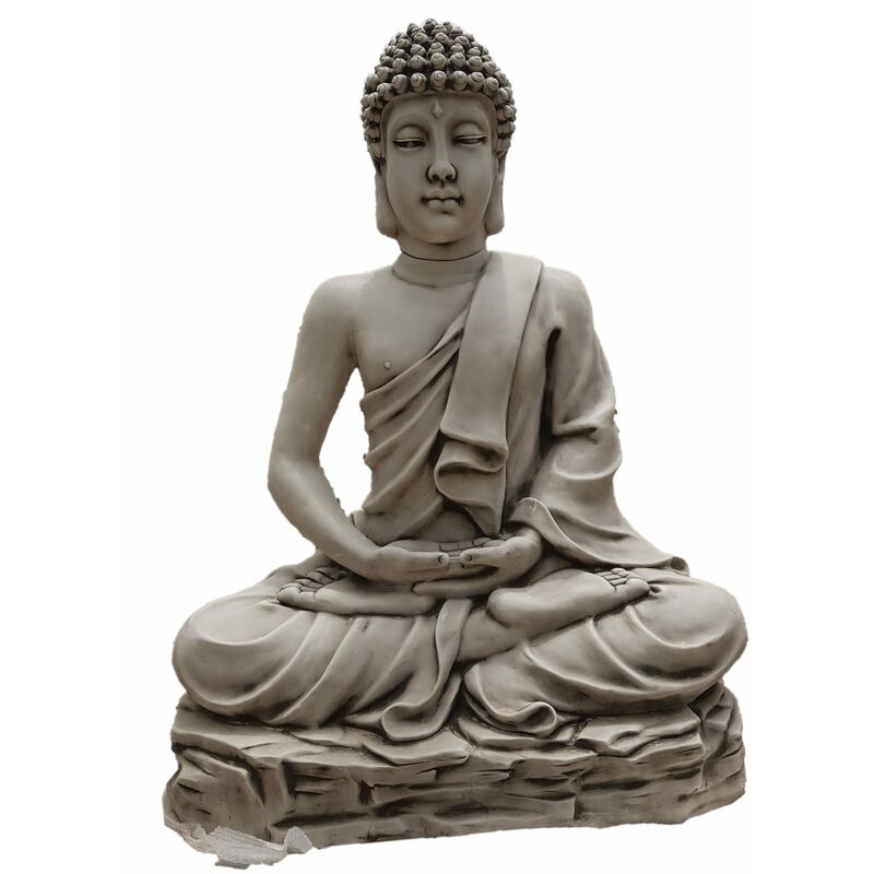 Anaparra - Estatue Bouddha caceres 100x142cm. Pierre reconstituée Couleur Moss