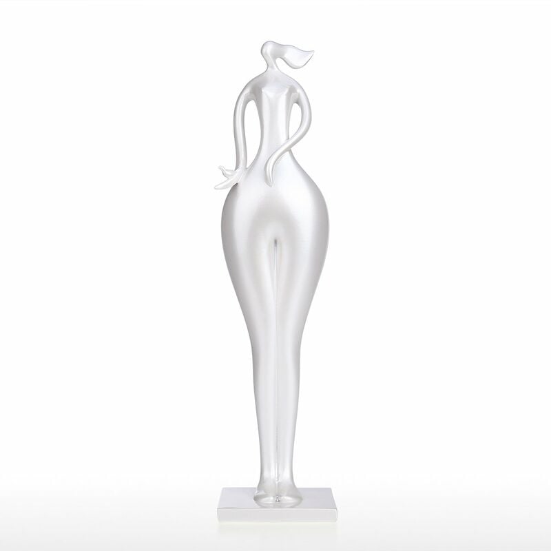

Tooarts - Estatuilla de estatua de nina Estatuilla de dama Accesorio para el hogar Escultura de arte de estilo moderno Decoracion del hogar