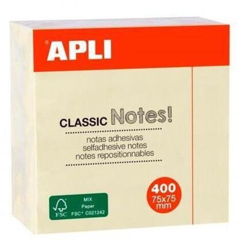 Este cubo de notas adhesivas es el complemento perfecto para tu escritorio. Con 400 hojas de papel certificado FSC y adhesivo en base agua, las notas