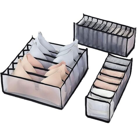Este juego de cajones plegables está diseñado para guardar sujetadores, calcetines y sujetadores.