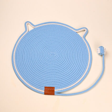 Este rascador para gatos, de 40 cm de diámetro, es ideal para proteger paredes, sofás, alfombras y sillones. Color: azul.