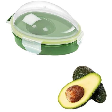 Este recipiente para almacenar aguacates con tapa es hermético, reutilizable y está fabricado en PP y silicona para mantener los aguacates frescos.
