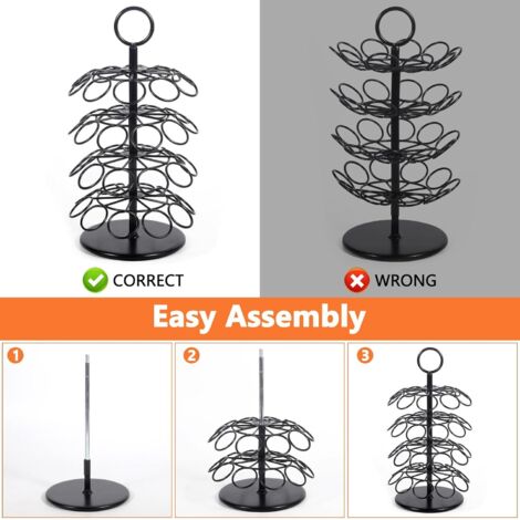 Este soporte para cápsulas de café tiene capacidad para hasta 40 cápsulas, incluye un dispensador giratorio, espacio para almacenar café, gran capacidad, rotación de 360 grados y es robusto y duradero