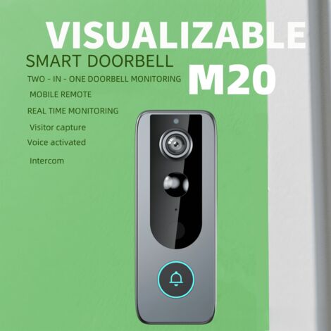 Este timbre de video inalámbrico inteligente de alta definición, adornado con grafitis, está equipado con un detector de movimiento PIR, intercomunicador bidireccional y visión nocturna.