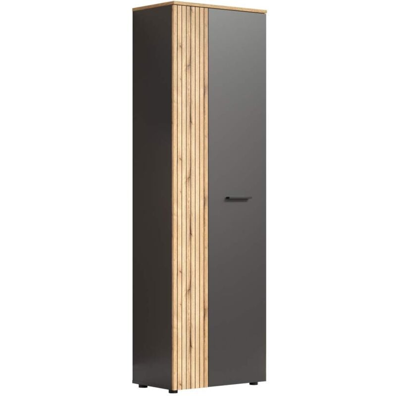 Ebuy24 - Esteban armoire de rangement gris, chêne décor.