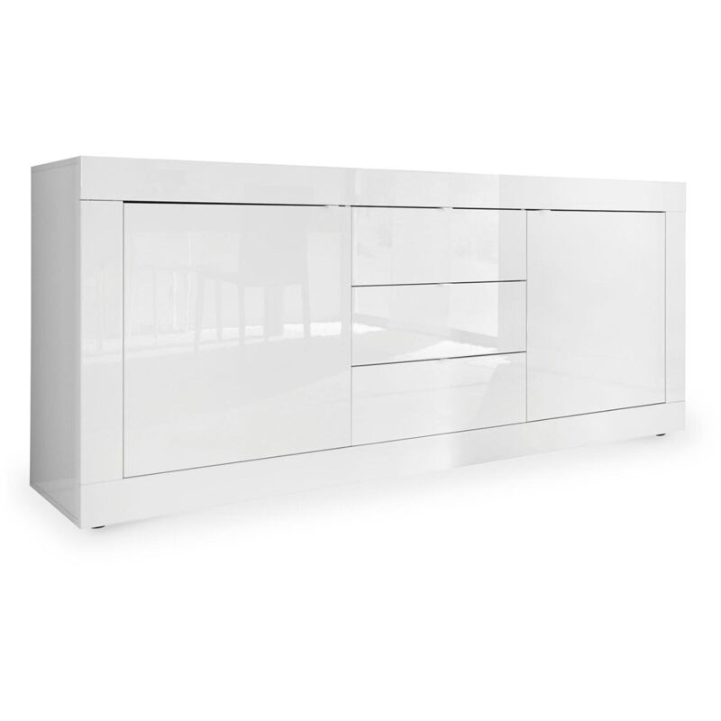 ESTEBAN - Buffet 2 portes 3 tiroirs blanc