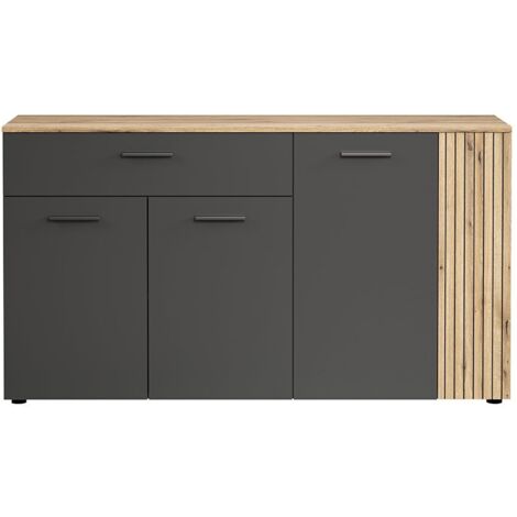 Esteban Sideboard grau, Eiche dekor.
