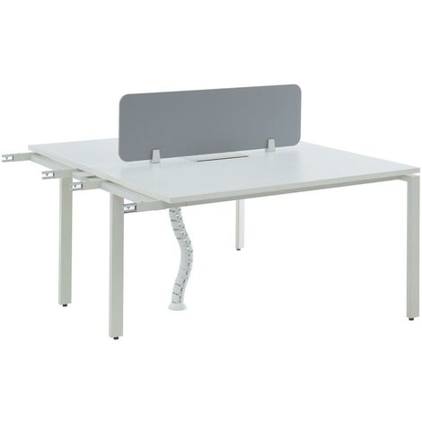 Estensione per scrivania bench per 2 persone Con divisorio L140 cm Bianco - DOWNTOWN - Bianco