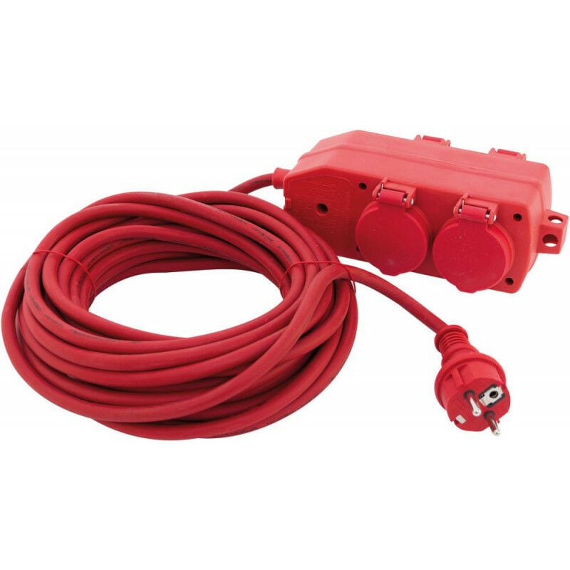 Estensione Schuko 10m 4-Red Uscite