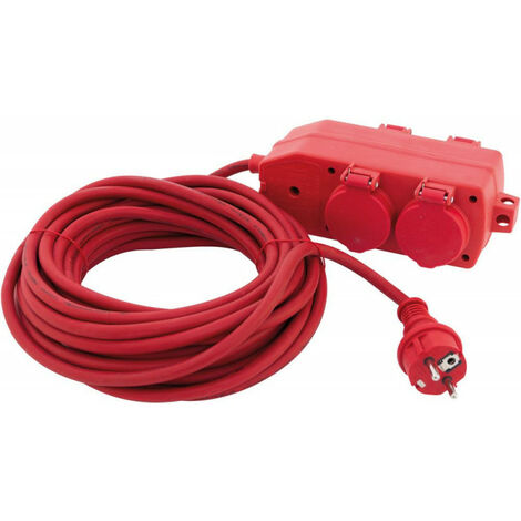 Estensione Schuko 10m 4-Red Uscite