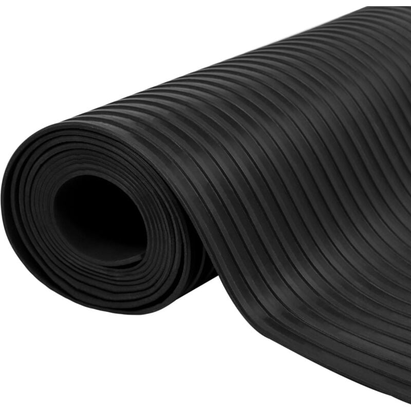 

vidaXL Alfombrilla de Goma Antideslizante Acanalado Ancho 1.5x4 m 3 mm - Negro
