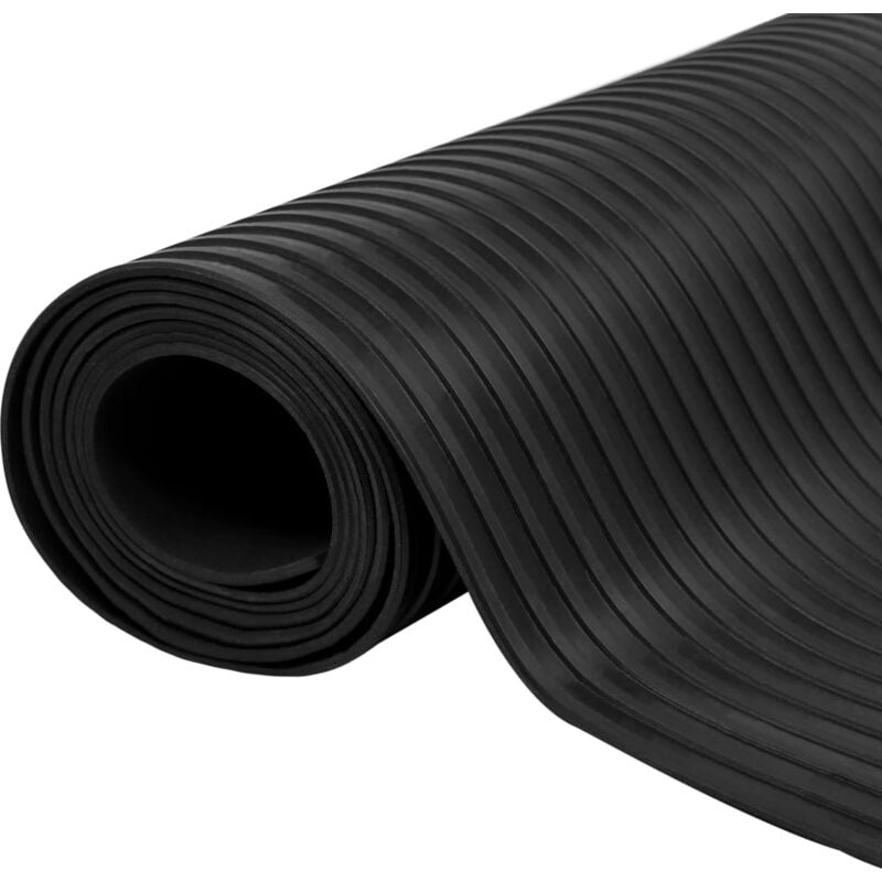 

vidaXL Alfombrilla de Goma Antideslizante Acanalado 5x1 m - Negro