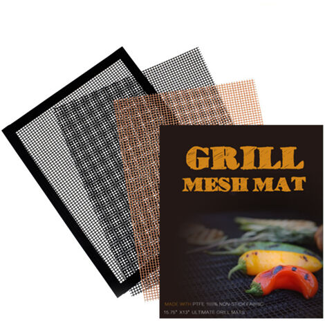 Estera de barbacoa reutilizable de 6 piezas, estera de parrilla de malla de teflón 3340cm, estera de barbacoa para parrilla de Gas, carbón, parrilla eléctrica, horno, cocina