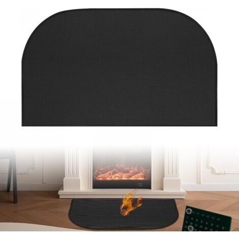 Estera ignífuga para chimenea, 1 mm × 40 cm × 60 cm, semicircular, impermeable, resistente al aceite, para proteger el suelo de fogatas, estufas y barbacoas.