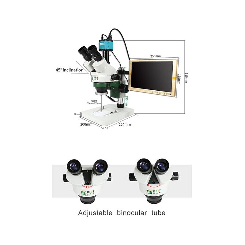 

Estereomicroscopio Versión trinocular con interfaz de cámara y anillo de luz