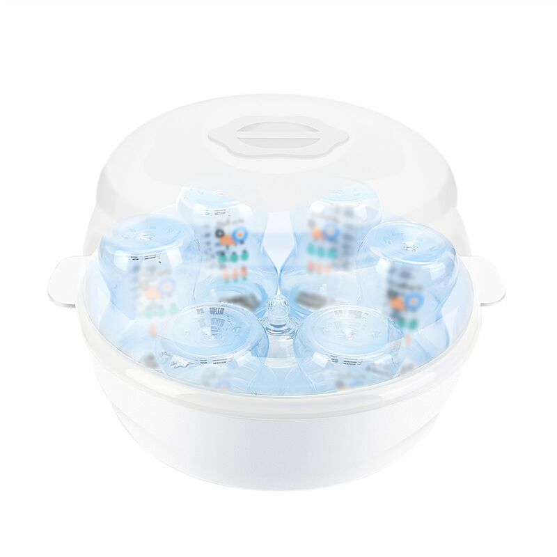 

Esterilizador de biberones para microondas Esterilizador a vapor Se adapta a 6 biberones para biberones Chupetes Tazas Desinfectar en 2-6 minutos