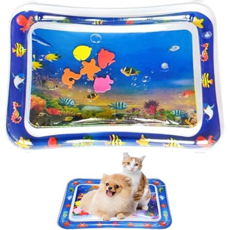 Esterilla de agua para gatos, alfombra de juego sensorial de agua para gatos, alfombra de agua sensorial, alfombra de juego de agua de verano, juguete interactivo para gatos, alfombrilla de